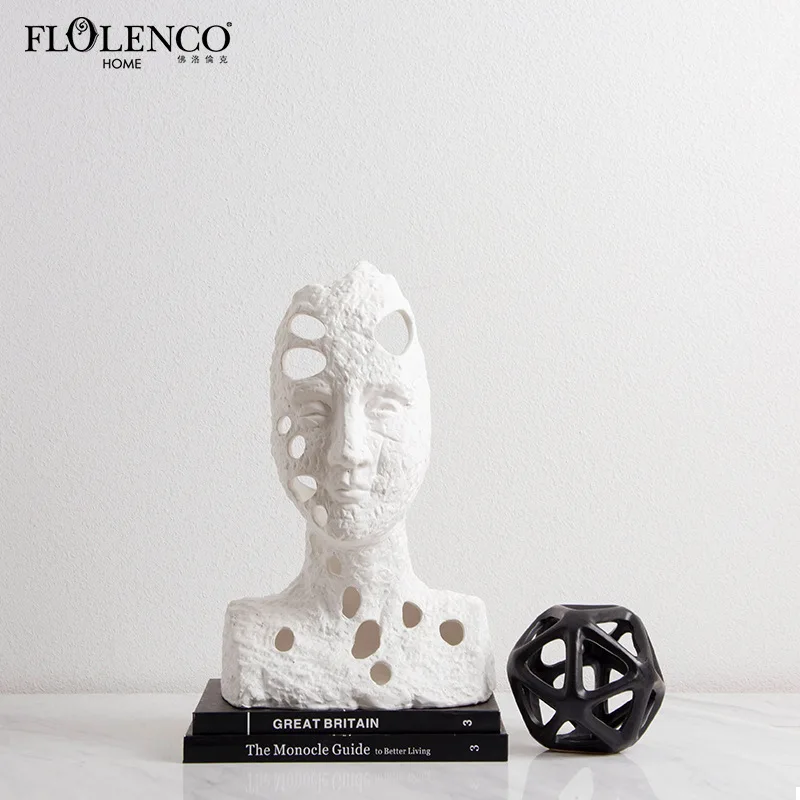 

Creative Nordic minimalist ceramic round hole figure art decoration fashion home model room hotel handicraft decoration