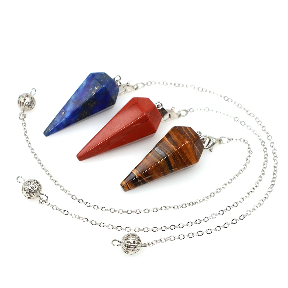 

Healing Crystals Pendulum Divination Quartz Natural Stone Biolocation Pendulos Necklace Jewelryt Spirit Mysterious Pendant Gifts