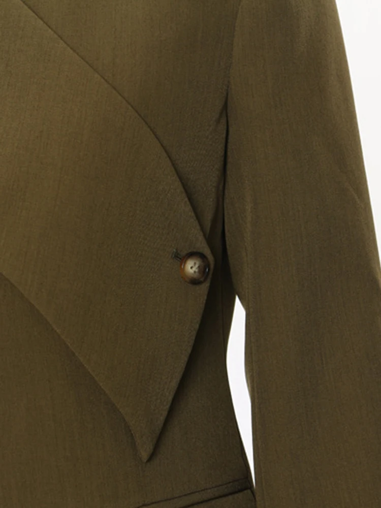 Женский блейзер EAM с V-образным вырезом и длинными рукавами