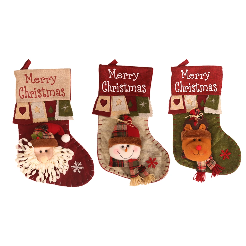 

Christmas Stocking Lovely Hanging Decor Packing Pouch Multipurpose Holiday Prop Gift Bag Festival Ornament Elk