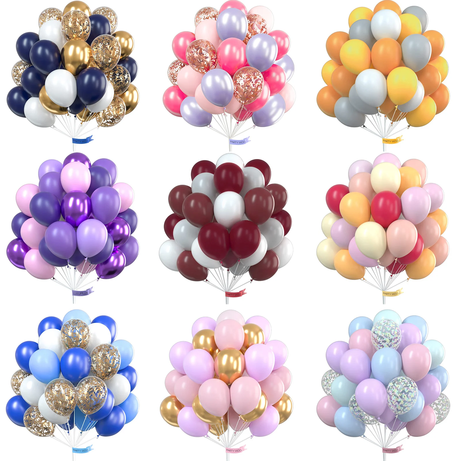 

30pcs Color Confetti Balloon Metallic Chorme Macaroon Latex Balloons Anniversary Wedding Birthday Party Decor Baby Shower Globos