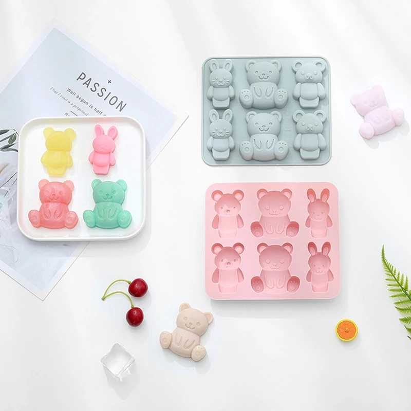 

Cartoon Bear Chocolate Silicone Baking Mold Cookie Fudge Ice Cube Silicone Baking Pan Cake Decorating Accessories Easy Unmold