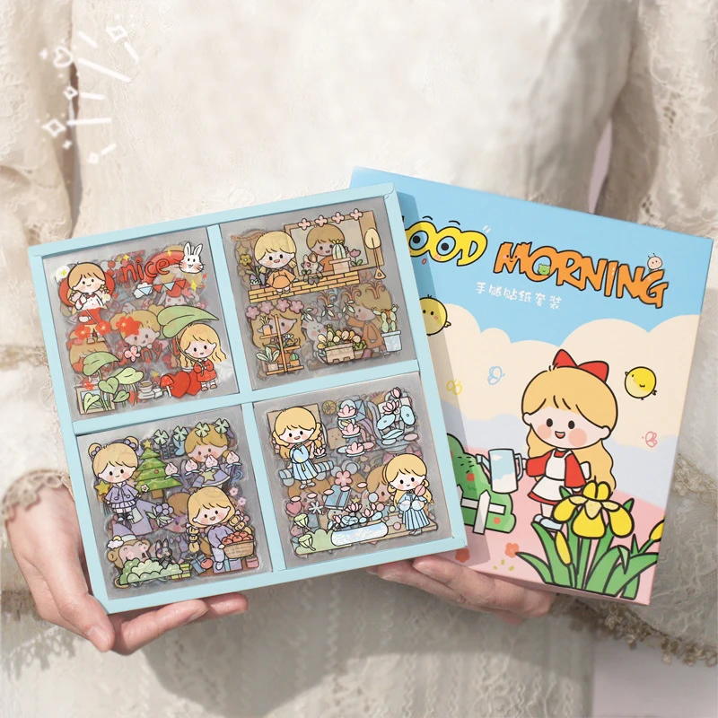 

100 Sheets/Box Cute Cartoon Girl Scrapbooking Journal Diary Planner Notebook Phone Decorative Materials School Stationery