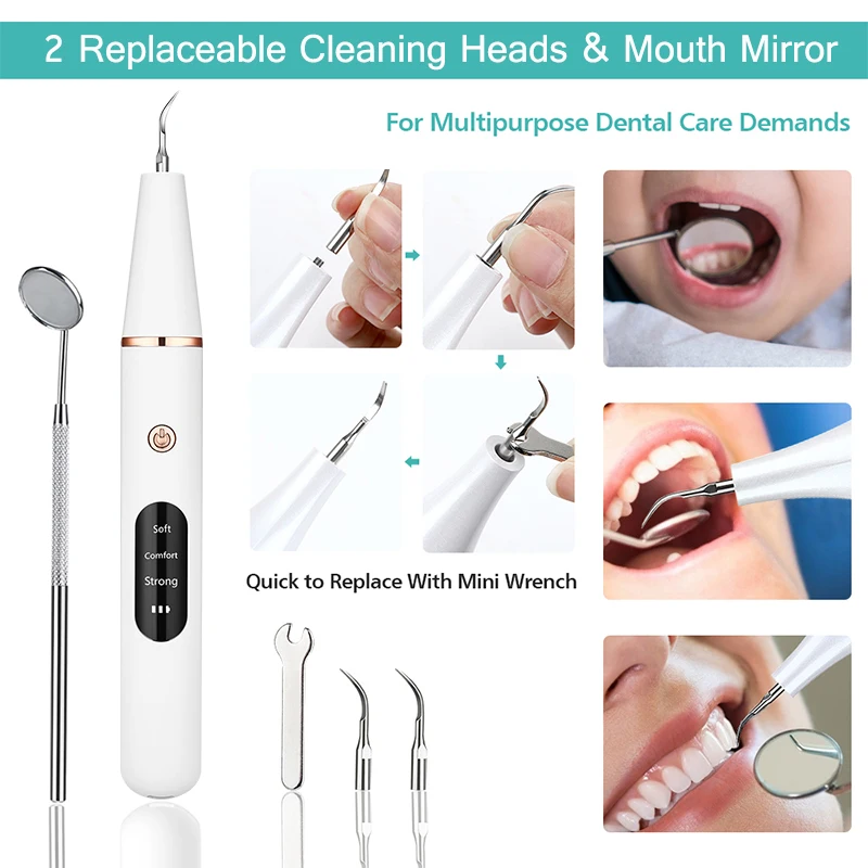 

XIAOMI Electric Sonic Dental Calculus Scaler Oral Teeth Tartar Remover Plaque Stains Cleaner Removal Whitening Portable with LED