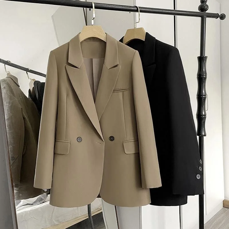 

Женский костюм-топ, повседневный универсальный свободный кофейный костюм для улицы, весна-осень 2023