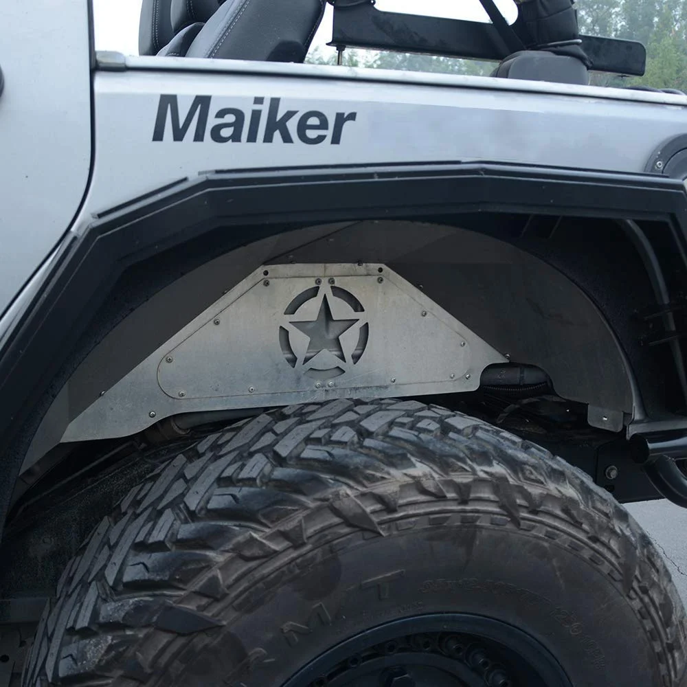 

MAIKER задние внутренние крылья крыла для Jeep Wrangler JK 4WD логотип пять звезд легкий алюминиевый дизайн черный