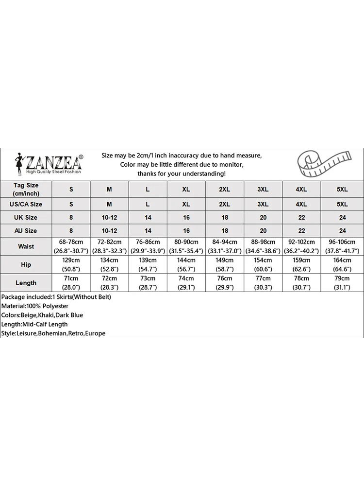 Элегантные юбки трапециевидной формы с высокой талией ZANZEA женские повседневные
