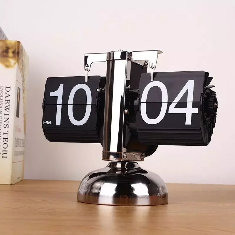 

Винтажные Ретро Автоматические цифровые современные настольные часы с откидной крышкой и подставкой Декор «сделай сам» для дома и офиса