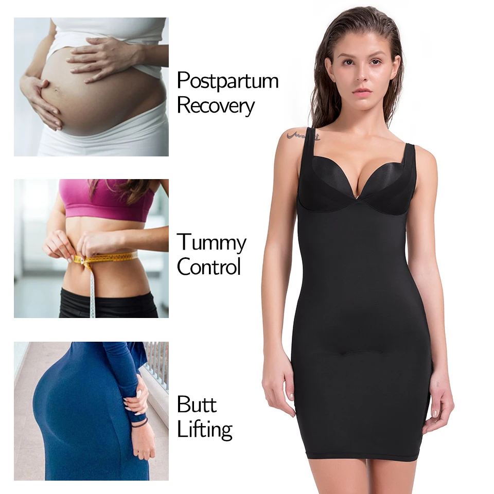 Women Shaperwear Seamless Full Slips for Under Dresses Tummy Control Underskirts Slimming Underwear Smooth Camisole Body Shaper