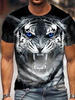 3d tiger lion face printet shirt new animal casual short sleeve summer fashion shirt harajuku oversized t shirt
