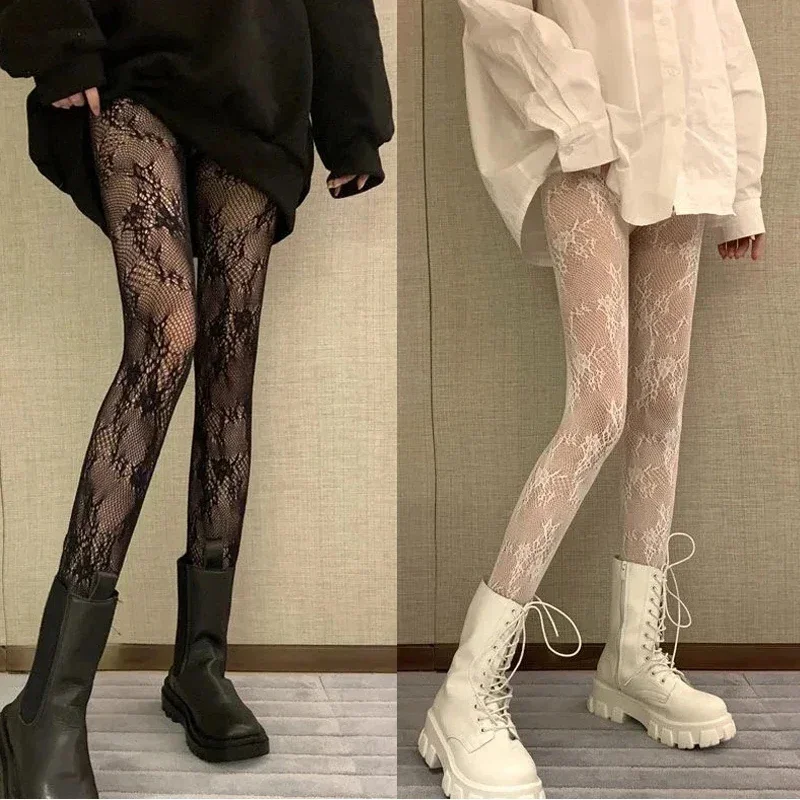 Классические ажурные кружевные сетчатые чулки в стиле Лолиты колготки японском