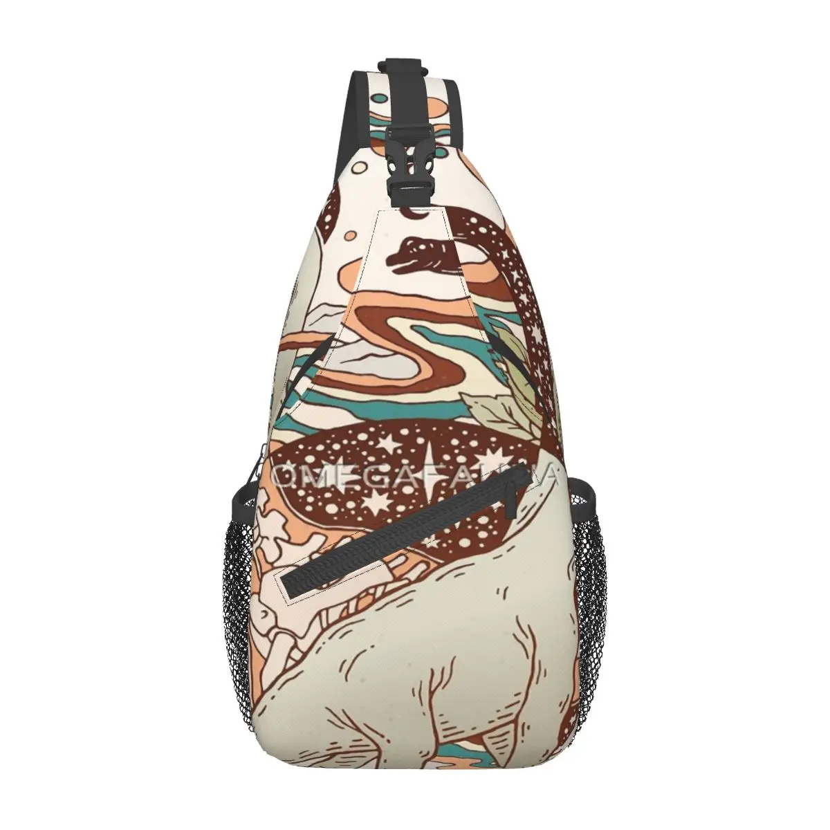 

Нагрудная сумка с радужной палеткой в стиле ретро «Jurassic портал», персонализированная прочная нагрудная сумка через плечо, разные стили