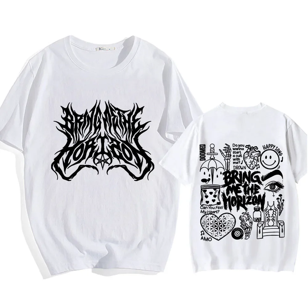 BMTH-Camiseta BringMe TheHorizon для женщин хлопковая рубашка с рисунком cuello Round Do Ropa informal de verano