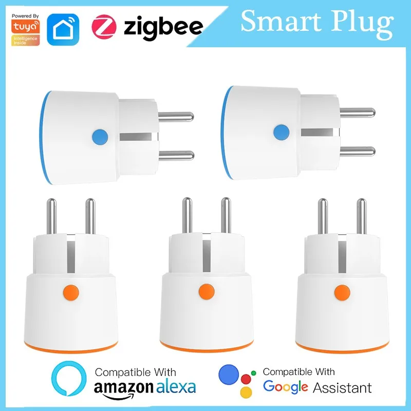 

Tuya Zigbee Smart Plug 16A EU Smart Socket Outlet Power Mornitoring Remote Control Smart Home Work With Alexa Google Home