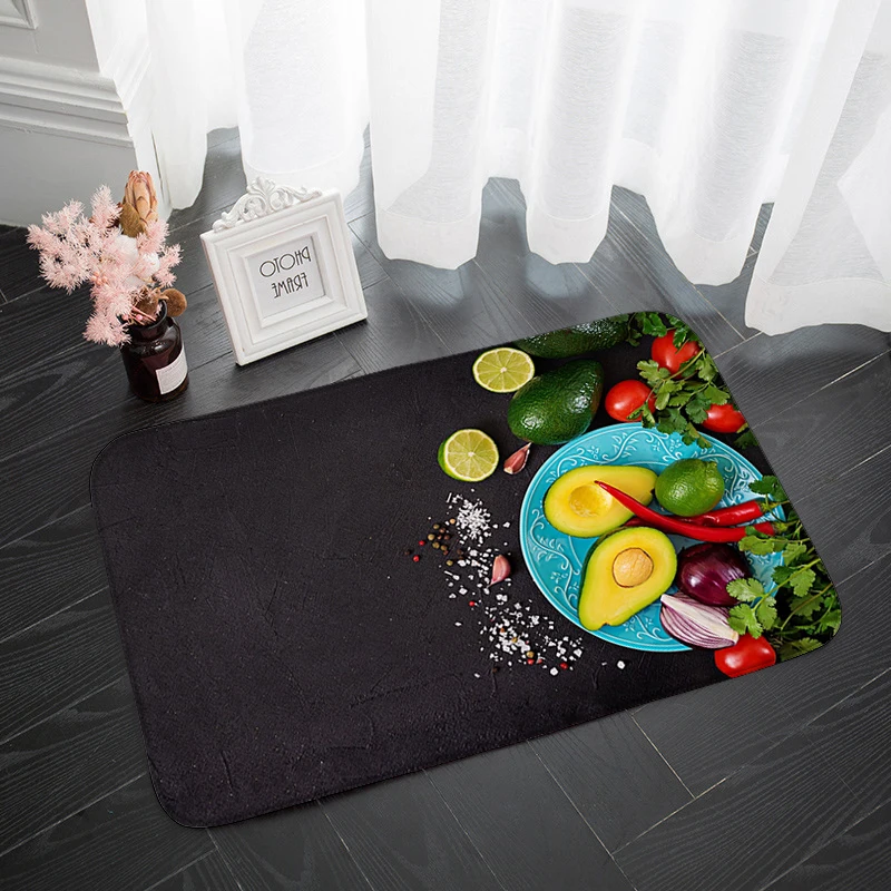 

Коврик для гостиной, кухни, противоскользящий замшевый художественный коврик для дома и комфортного фотографирования еды, прикроватный мо...