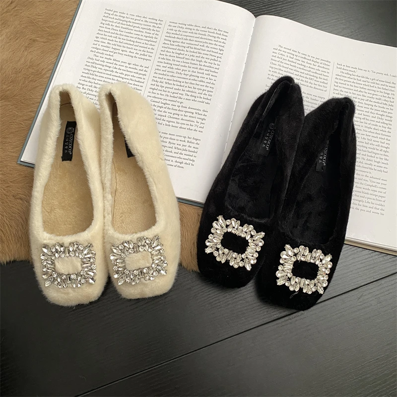 

Милая модная кашемировая теплая Уличная обувь для девушек с кистечкой и круглым носком