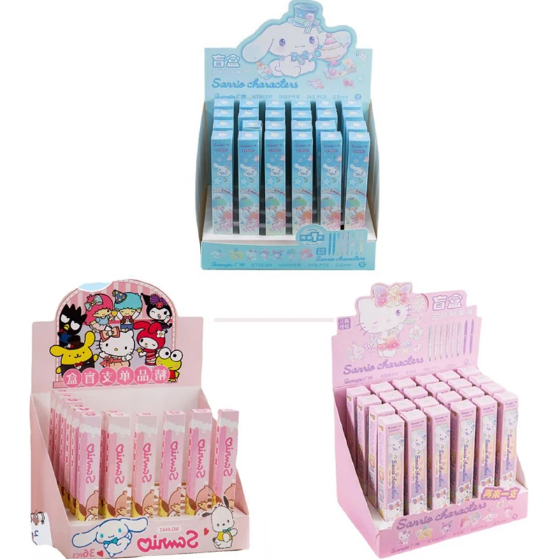 

0.5mm Kawaii Sanrios Pen Cute Hellow Kittys Kuromi My Melody Cinnamoroll Cartoon Anime Writing Pen Plush Toys for kids Gift