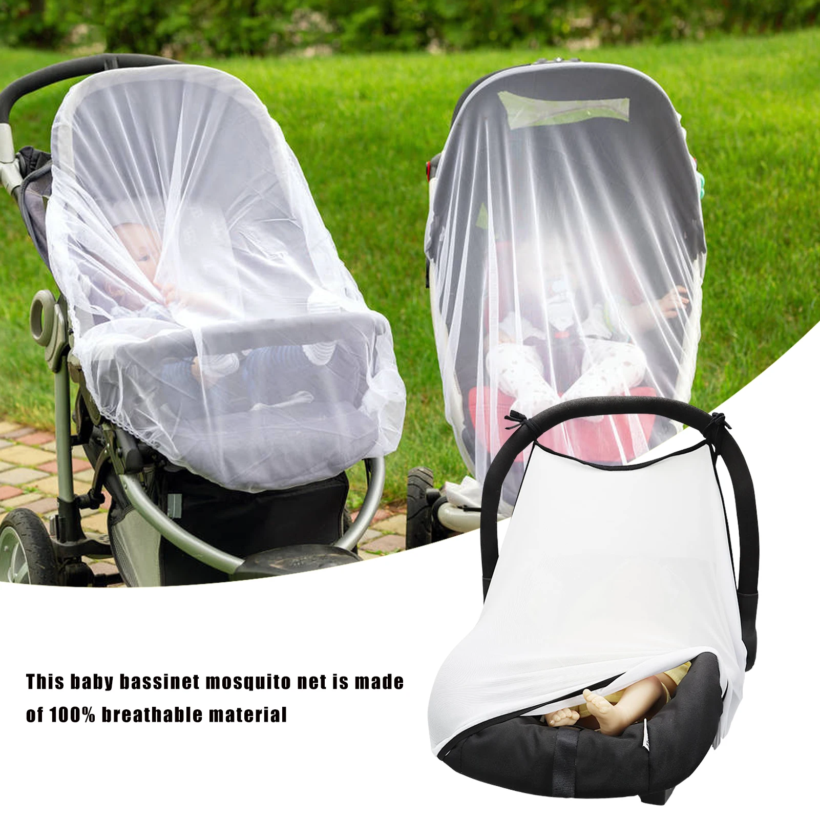 

Stroller Insect Net Breathable Mosquitoes Net For Stroller Elastic Crib Safety Cover For Strollers Bassinets Cribs Protect