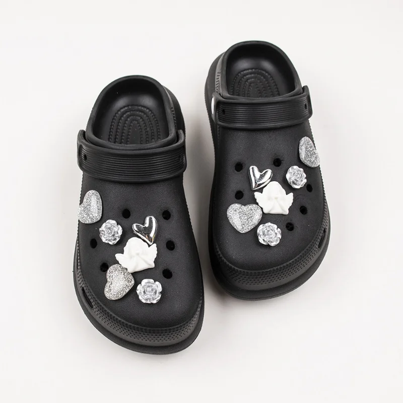 

Cute All-match Croc Charms Designer Elegant Quality Garden Shoe Buckle Fashion Pearl Flower Croc Accessories Finished Product