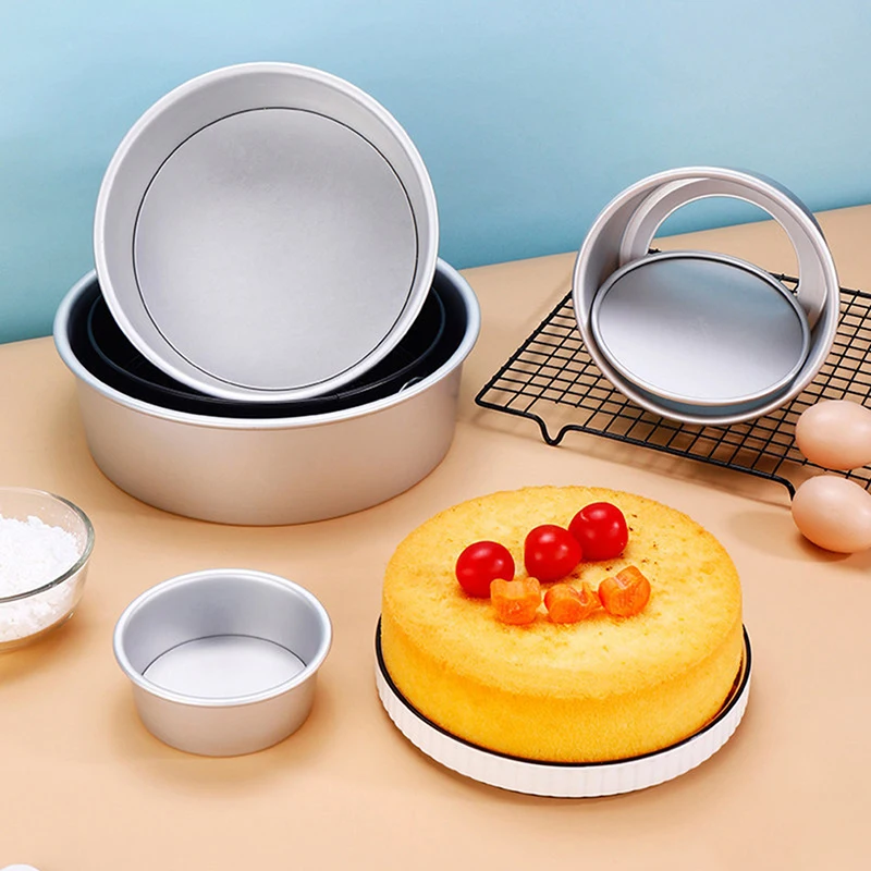 

Anodized Aluminium Cake Mould Quick Release Round Chiffon Cake Pan Solid Bottom Angel Food Oven Big Cake Bread Mold Baking Tool