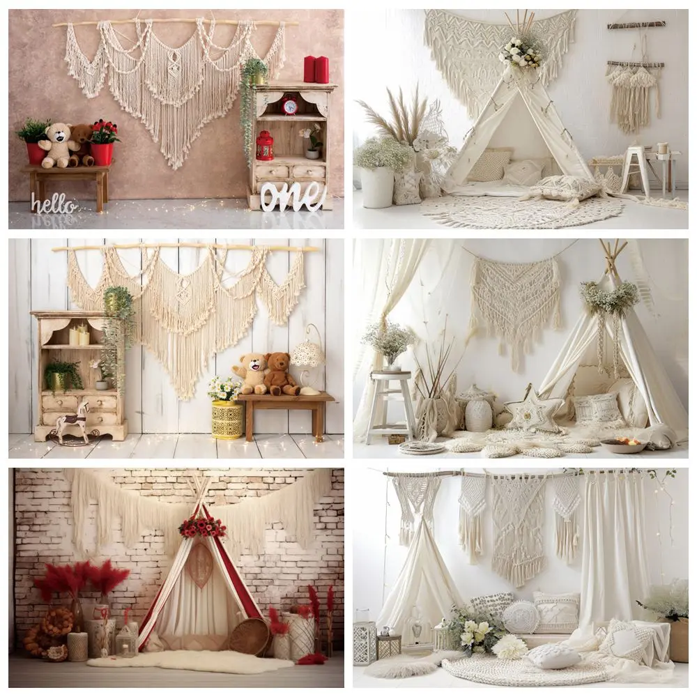 Фон для фотосъемки в стиле бохо с кисточками