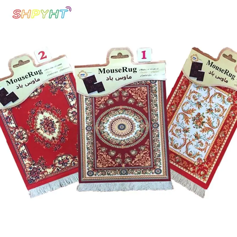 

1pc Dollhouse Carpet Playing House Decor Floor Coverings Floral Pattern Mat Doll Accessories Miniature Weaving Rug 27*18*0.2cm