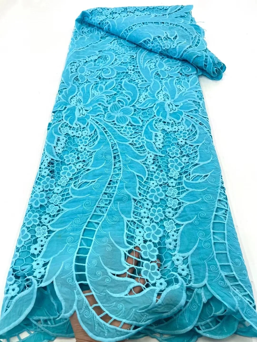 

Nigerian Sequined Cord Lace Fabric 2023 High Quality French Nigerian Embroidery African Mesh Fabric For Party Dress PL360-7