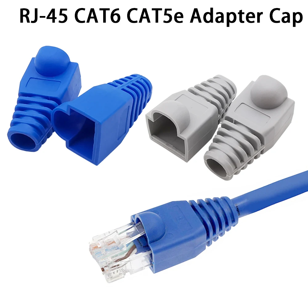 20Pcs/Lot RJ45 Crystal Head Plastic Sheath RJ45 Ethernet Network Cable Protective Sleeve RJ45 CAT5E CAT6 Plug Sheath Cover Case