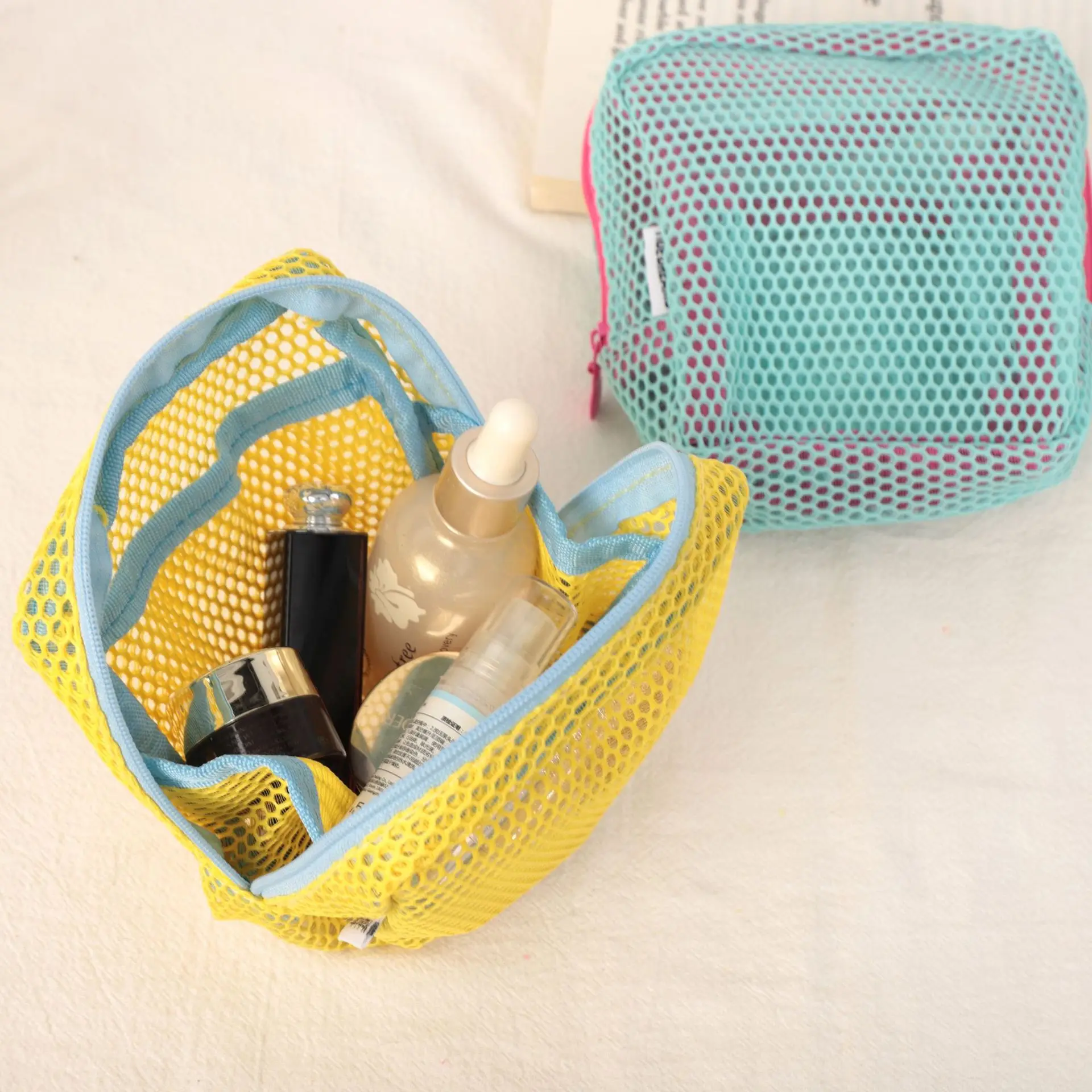 Сумки для ключей небольшой емкости прозрачная косметичка квадратная сетчатая