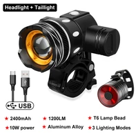 t6 led bicycle lantern adjustable zoom bike light usb rechargeable lamp mtb road cycling headlight taillight bike accessories