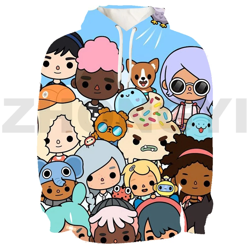 

Hot Game 3D Toca Boca Hoodie Casual Mens Sweatshirts Toca Life World Cute Kid Women Cartoon Graphic Harajuku Parent-child Outfit