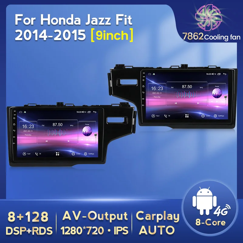 NaviFly 8G 128G 1280*720 Carplay Android автомобильный Радио плеер Мультимедиа GPS для Honda Jazz 3 2015 - 2020