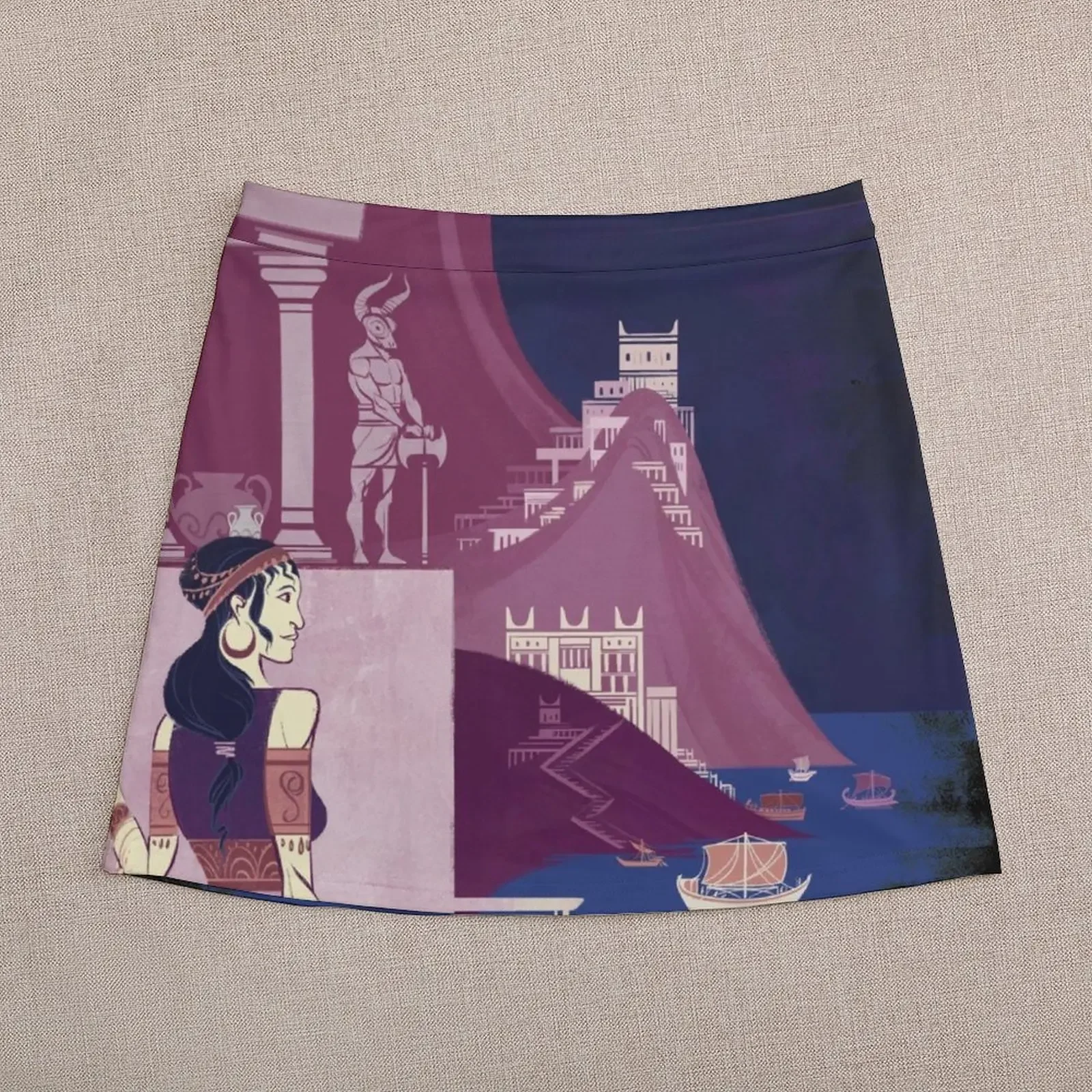 Мини-юбка с изображением древней миноарской цивилизации мини-юбка кретской