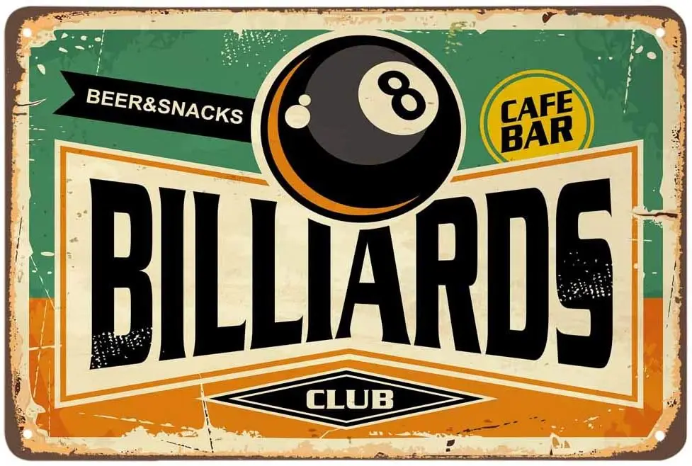 AOYEGO Бильярдная жестяная вывеска кафе-бар пиво закуски винтажные металлические