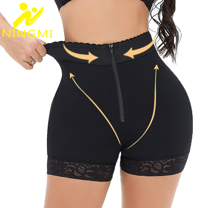 NINGMI Body Shaper Butt Lifter Panties Waist Trainer Women Push Up Strap Seamless High Waist Shaping Panties Shapewear with Hook