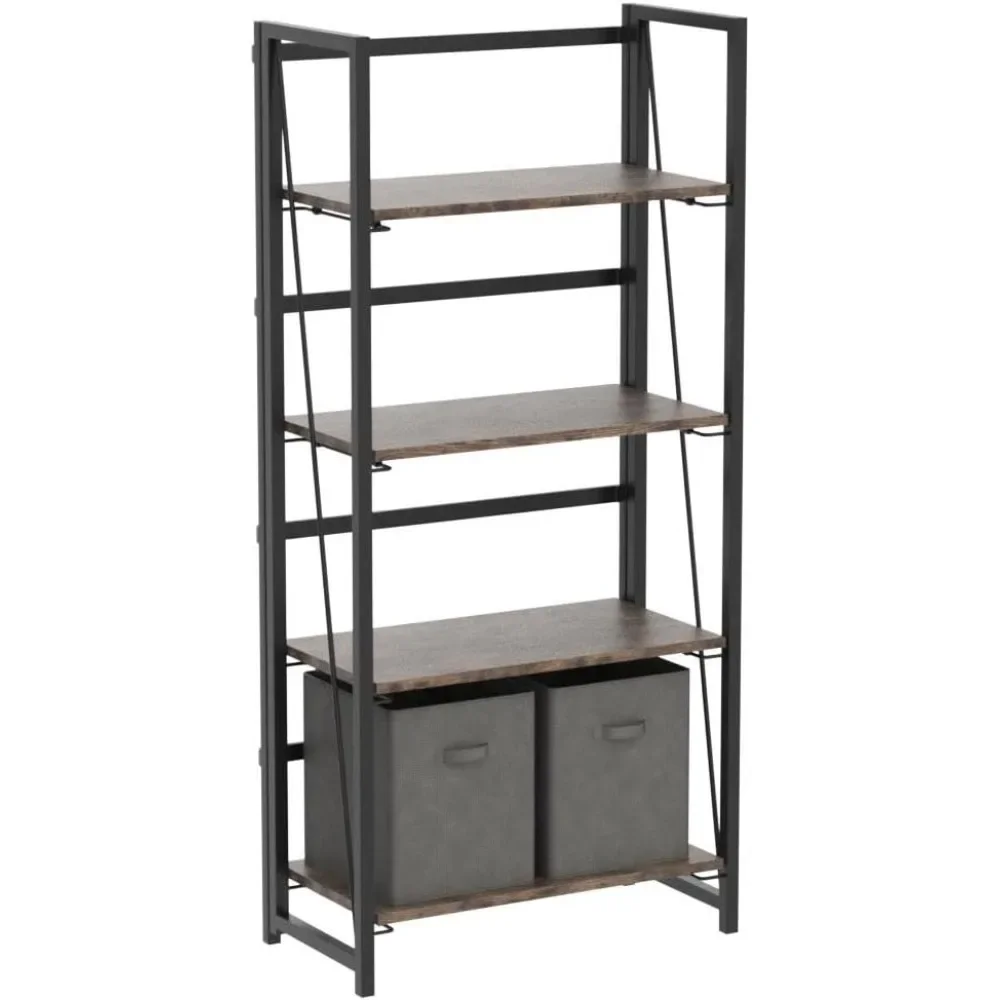 Складная книжная полка в сборе полки для хранения 4 яруса винтажный книжный шкаф