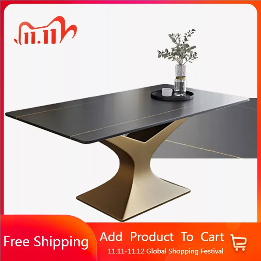 

Large Villa Rectangular Dining Tables For 6 People Nordic Slat Restaurant Dining Table With Chairs Kitchen Furniture GY50CZ
