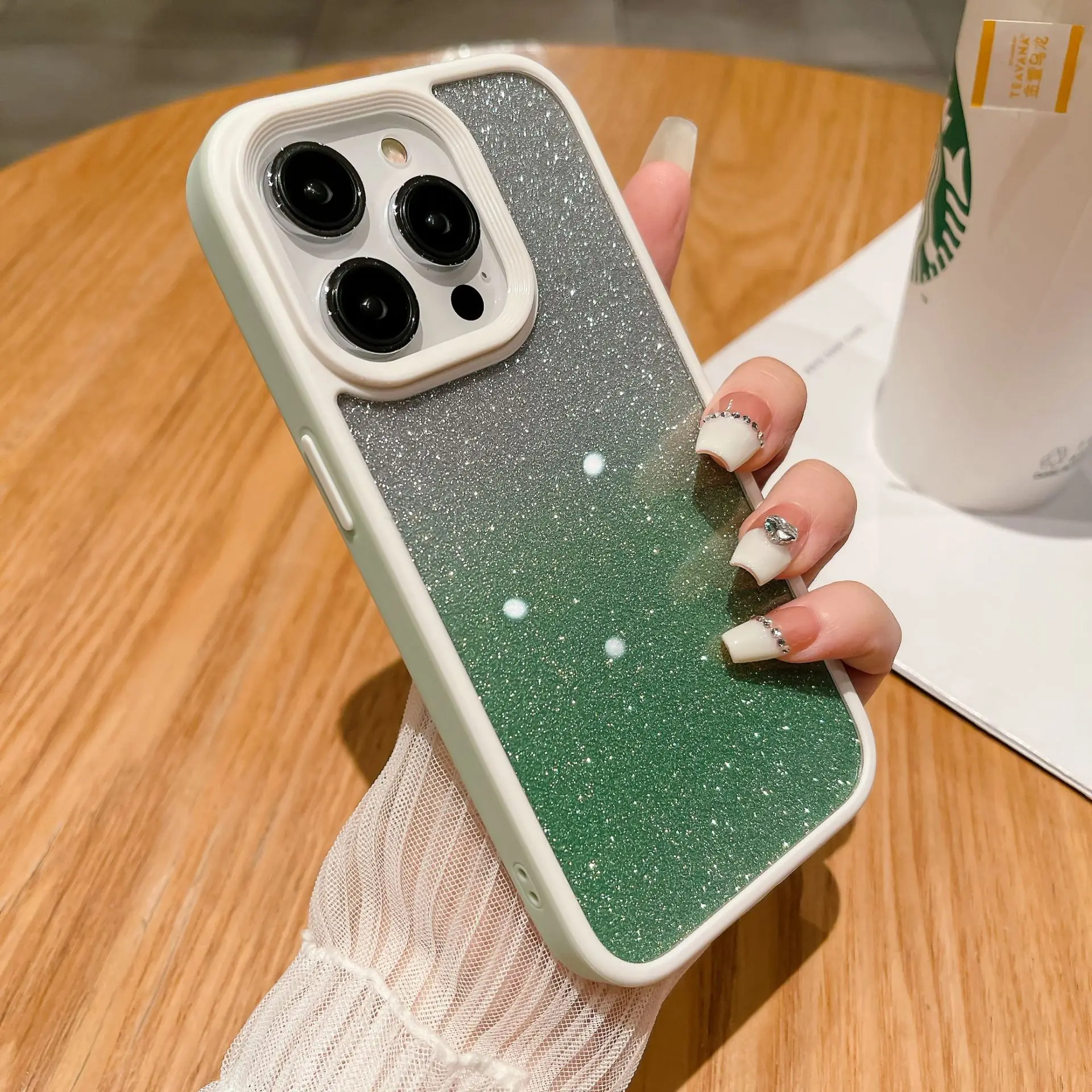 Прозрачный чехол для телефона с градиентной вспышкой для iPhone 11 12 13 14Pro Max, полноразмерный мягкий чехол из ТПУ на ощупь