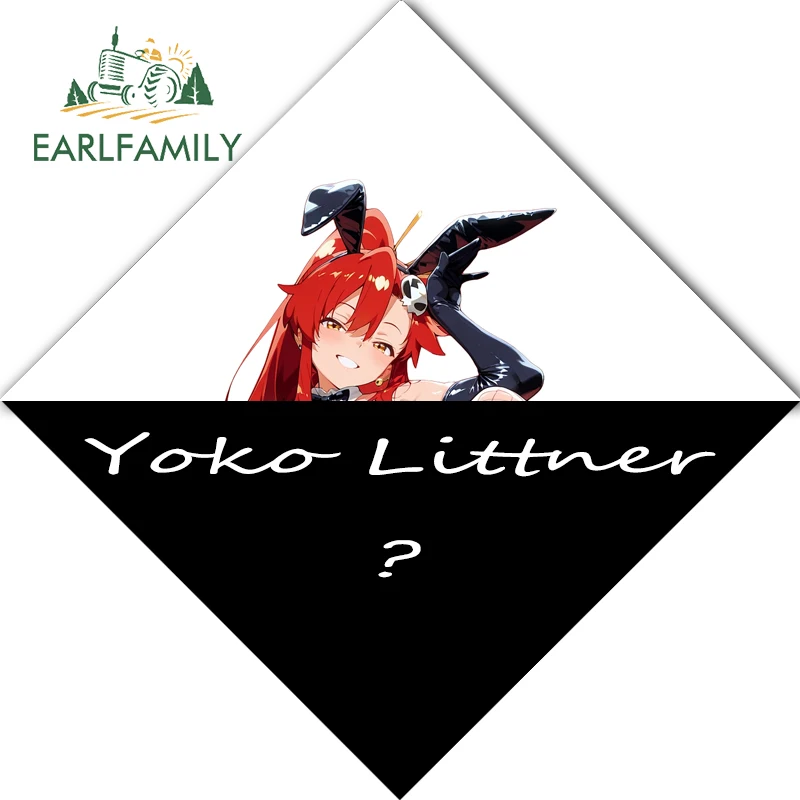 Фото Наклейки на автомобиль EARLFAMILY Rabbit Girl Yoko Littner, виниловая наклейка на автомобиль в стиле аниме, водонепроницаемая, устойчивая к царапинам, для JDM SUV, автомобильная этикетка №3