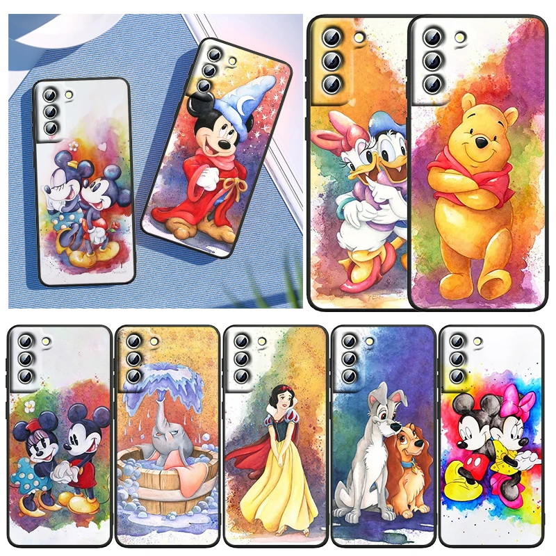 

Minnie Mickey Winnie Dumbo Phone Case For Samsung Galaxy S22 S21 S20 FE Ultra Pro Lite S10 S10E S9 S8 Plus 5G Black Soft Cover