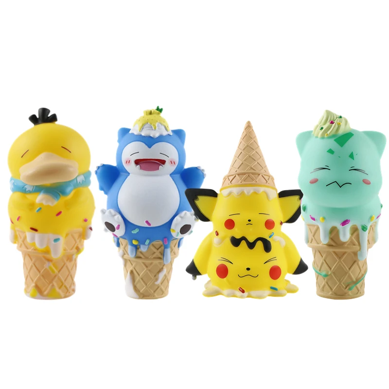 

Pokemon Ice Scream Pikachu Toy Doll Anime Cartoon Cute Action Figurine Snorlax Psyduck Bulbasaur Model Toys Kid Birthday Gift