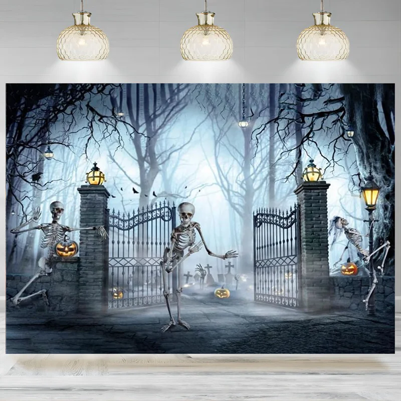 Фон для фотосъемки с изображением скелета в ассортименте