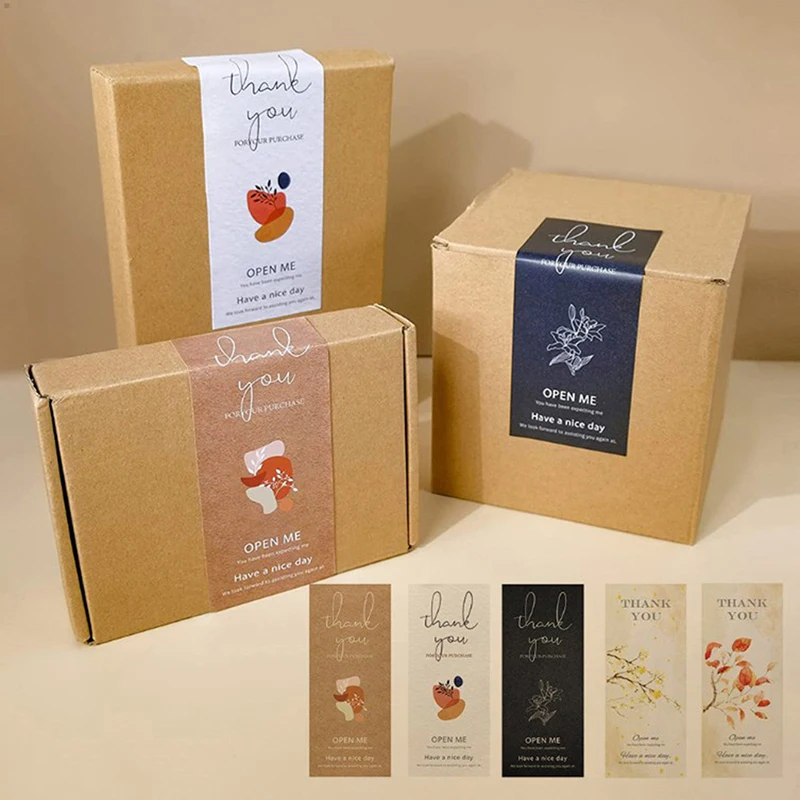 

50 pcs/bag Thank you Sticker Waterproof Seal Label 6 * 15cm Packaging Sticker Decorative Sticker Gift Label Supplies