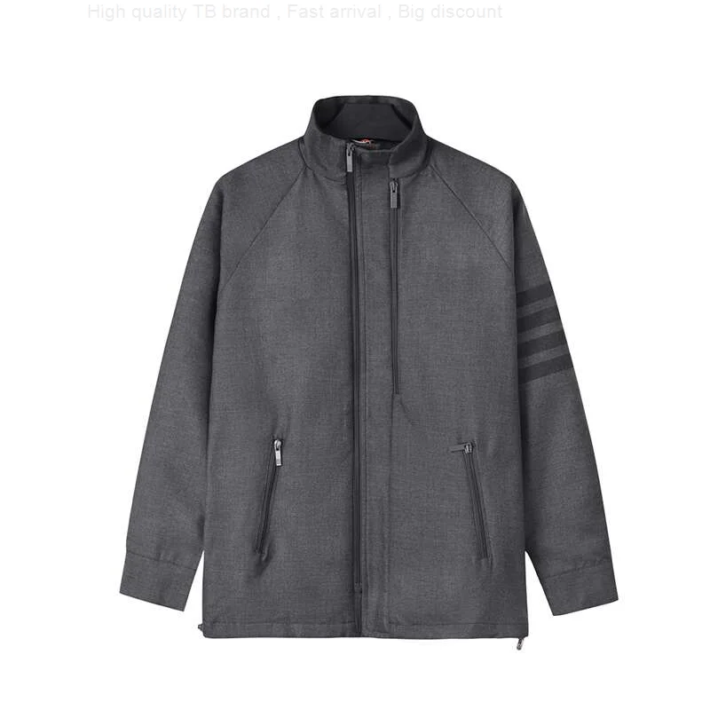 

men's Brand TB BROWIN jacket Thom upright collar cotton-wool striped luxury long-sleeved coat windproof leisure Korean design