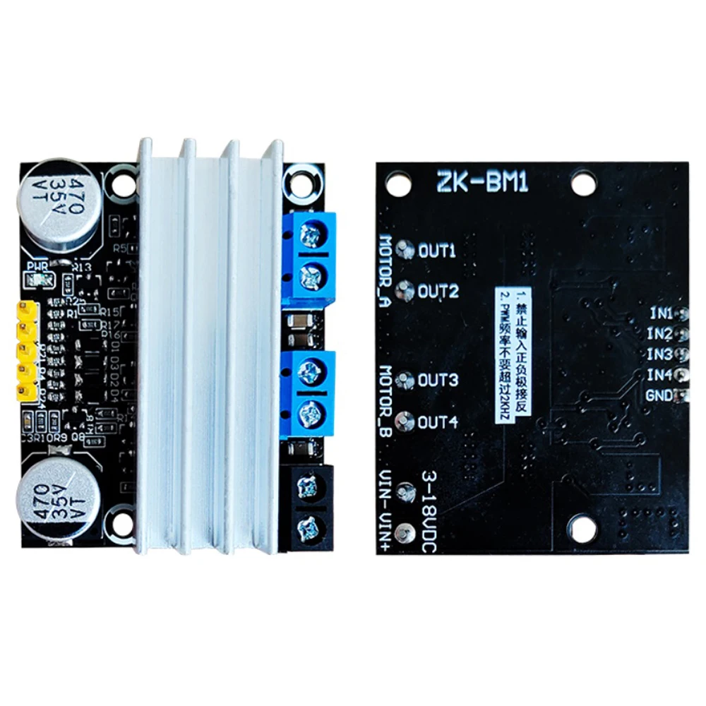 

10A Dual H-bridge DC Motor Driver 3-18V Forward and Reverse Driver Module PWM Speed Dimming Controller Board Low Voltage