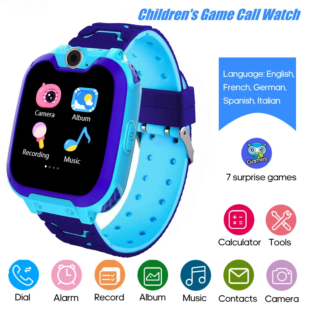 

Kids Smart Watches Puzzle Game Play Music Camera Calculator Support SD 2G SIM Card Phone Call Clock Children Smartwatch