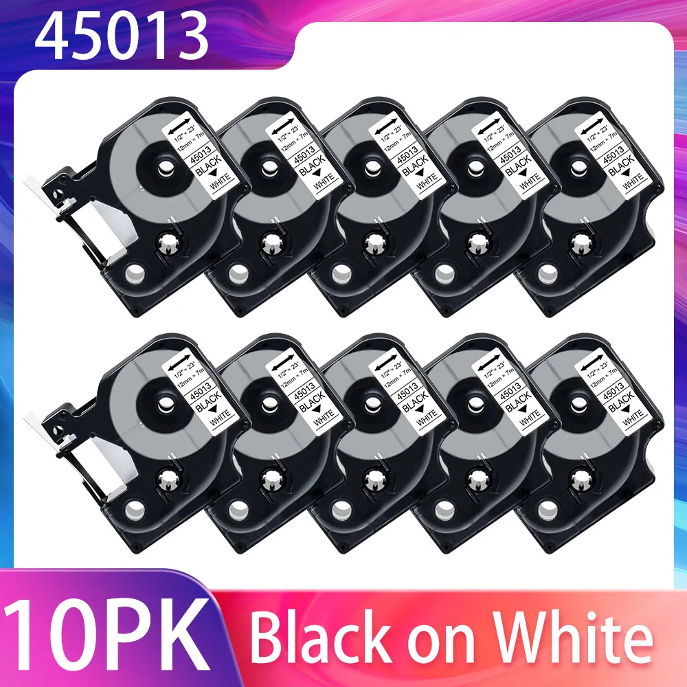 

10 шт., 45013, 45010, совместимы с Dymo D1 45013 4510 45018 45023 45024, 12 фотоэлементов для Dymo Label manager 160 280 210D 420P
