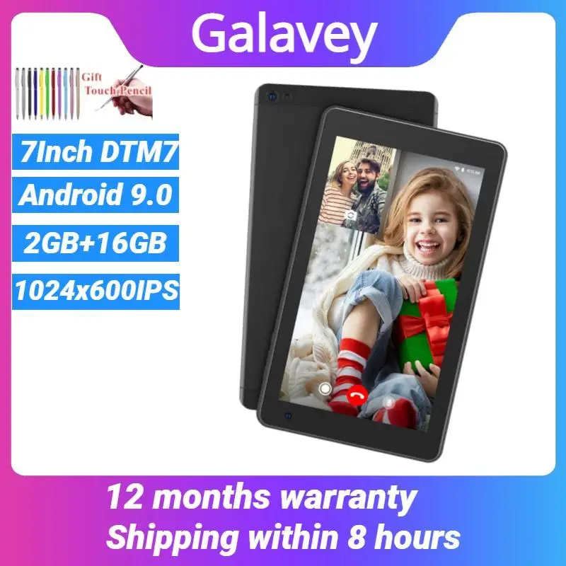 

2023 Brand New 7Inch Dual Camera Tablet PC Android 9.0 For Kids Quad Core 2GB RAM 16GB ROM Nextbook 1024 x 600 Pixels DTM7