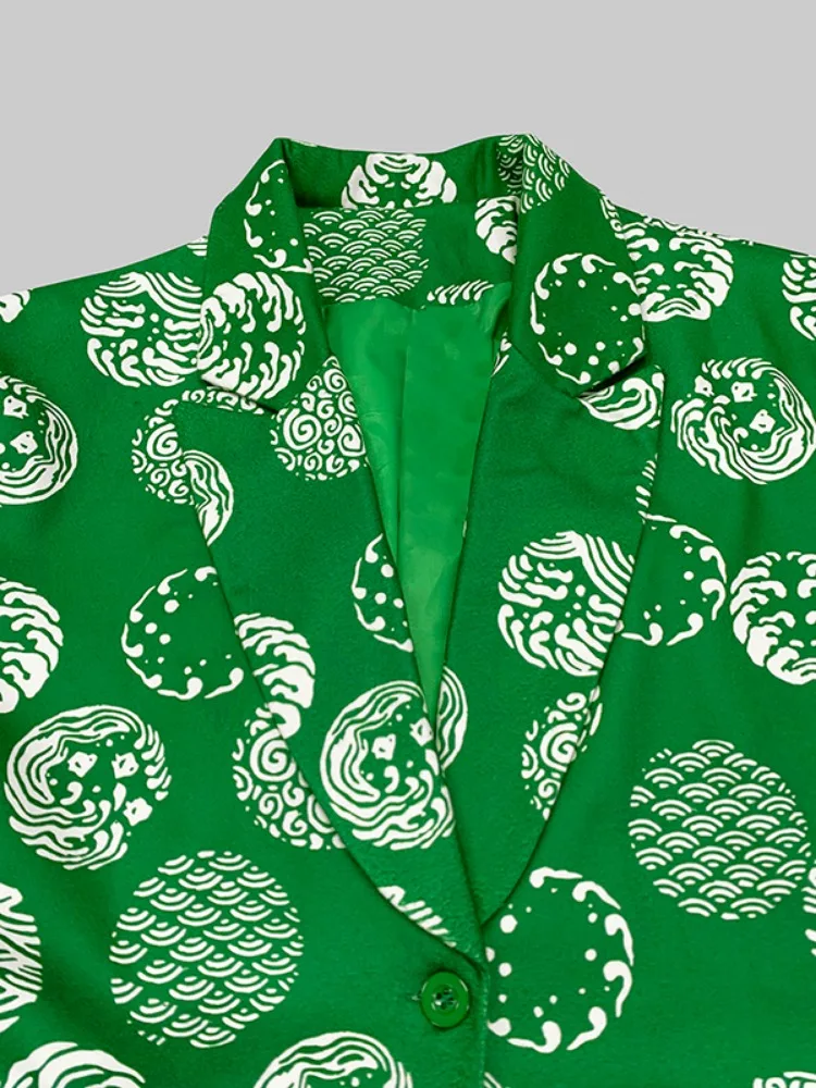 Женское длинное пальто с принтом