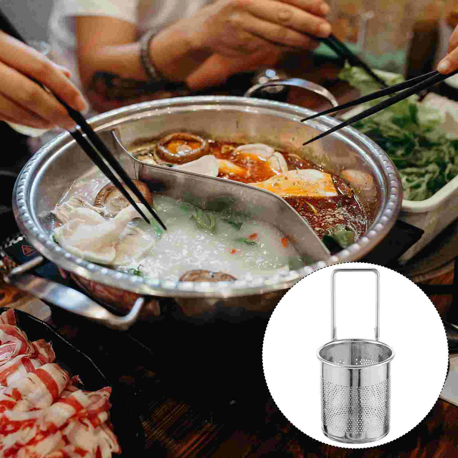 

Basket Strainer Hot Pot Pasta Mesh Noodle Skimmer Spoon Steel Stainless Ladle Spider Fry Filtering Baskets Colander Hanging Fine